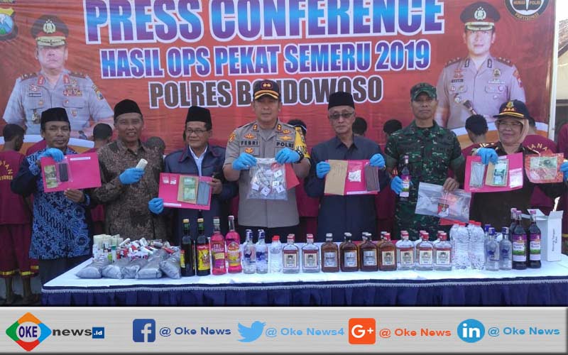 Polres Bondowoso Amankan Ratusan Botol Miras