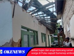 Rumah Warga di Sapudi Sumenep Ambruk Diterjang Angin Hujan