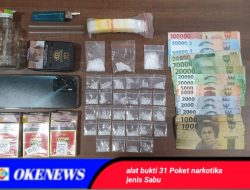 Kedapatan Bawa 31 Poket Sabu, Warga Pragaan Sumenep Terancam Hukuman Seumur Hidup