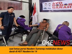 Wujudkan Kepedulian, di HUT Nasdem Ke -14, Nasdem Sumenep Gelar Donor Darah