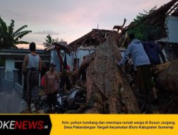 Hujan Disertai Angin Kencang Terjang Wilayah Bluto Sumenep, Pohon Tumbang Timpa Dua Rumah dan Sejumlah Kendaraan