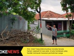 Keluhan Warga Diabaikan, Tiang PT Telkom Indonesia Mengintai Keselamatan Warga Bluto
