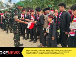 Mayor Inf. Aditya Danang Aprisiasi Kunjungan MPLS Binar Junior High School ke Batalyon infanteri Teritorial Pembangunan 931/Ksatria Jokotole Sumenep