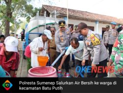 Akibat Kekeringan, Polresta Sumenep Salurkan Air Bersih ke Batu Putih